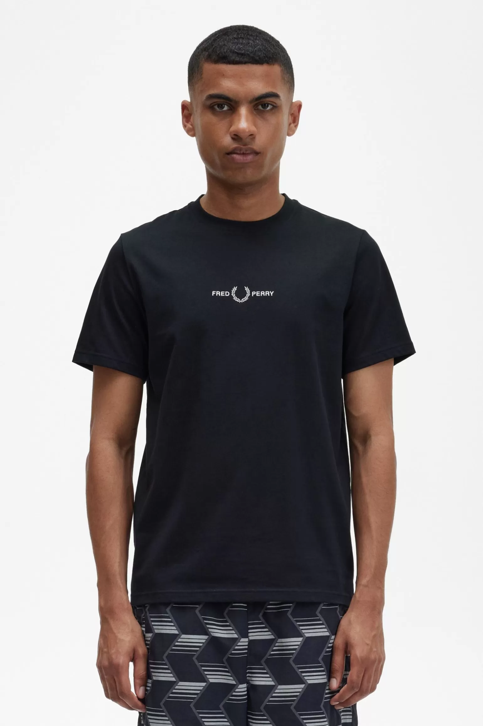 T-Shirts^Fred Perry Besticktes T-Shirt Schwarz