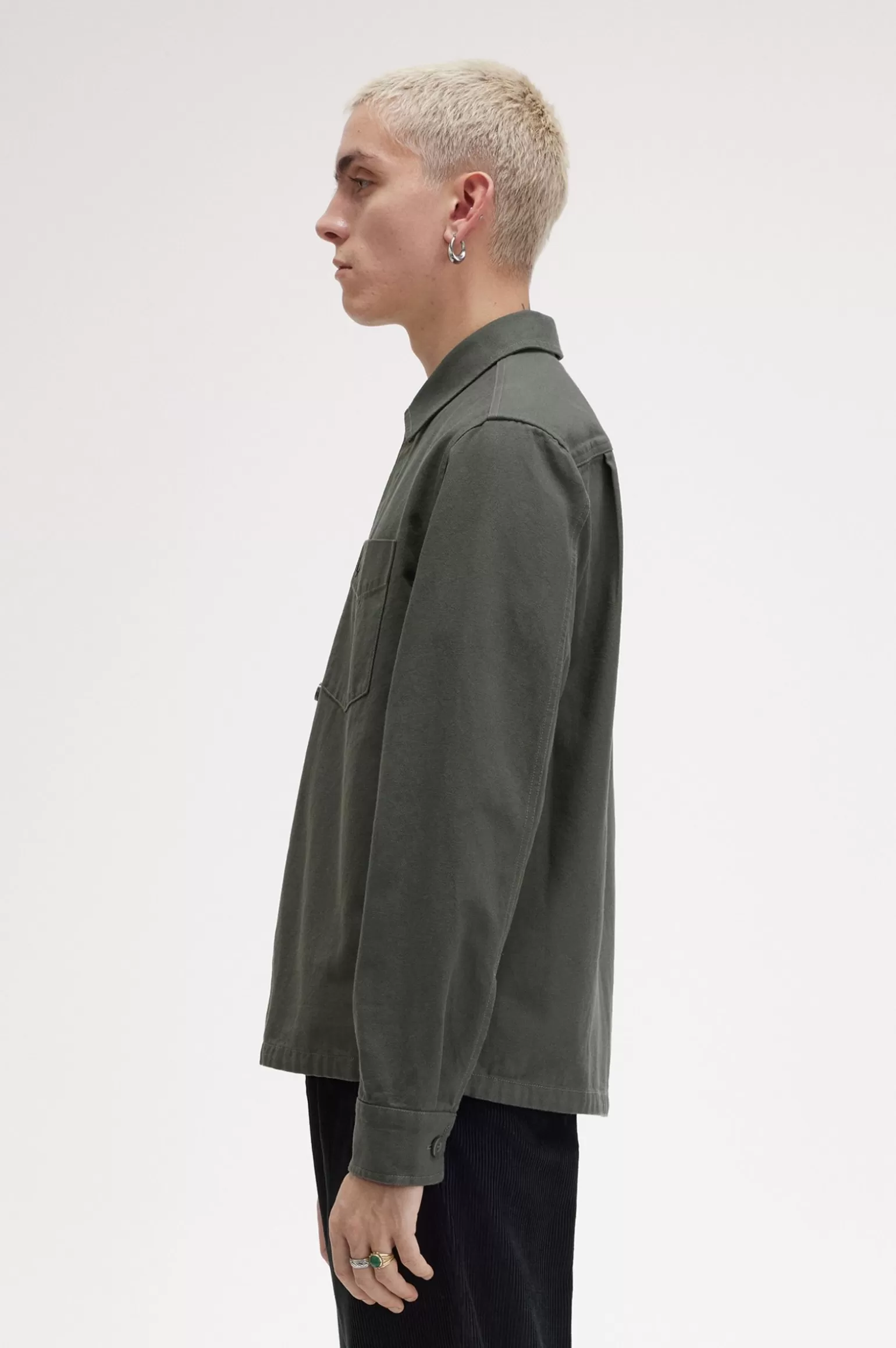 Hemdjacken | Hemden^Fred Perry Canvas-Hemdjacke Feldgrün