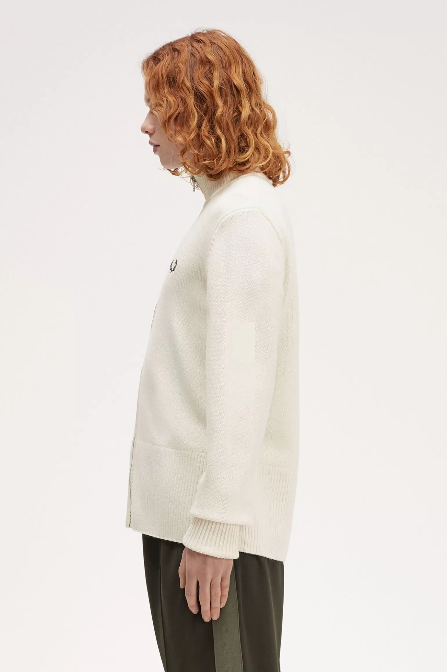 Knitwear^Fred Perry Cardigan Mit Grober Rippung Ecru