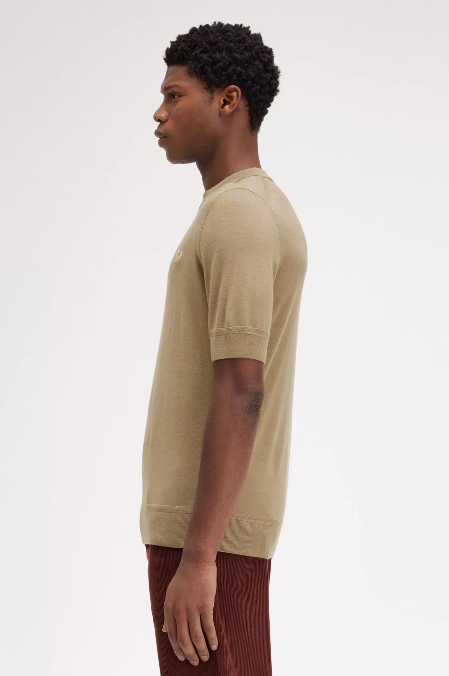 Knitwear^Fred Perry Feinstrick-T-Shirt Warmes Steingrau