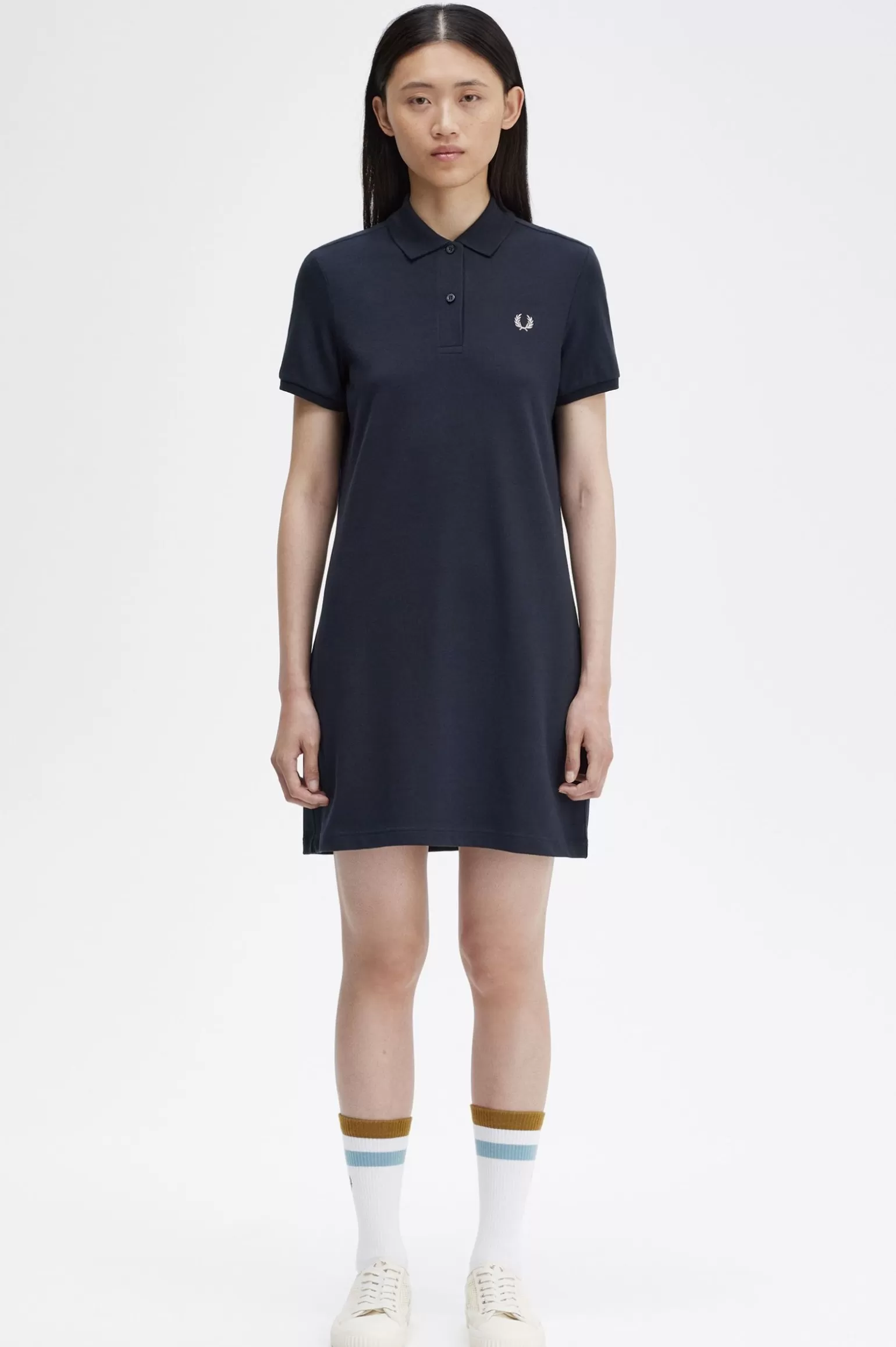 Kleider^Fred Perry Hemdkleid Marineblau