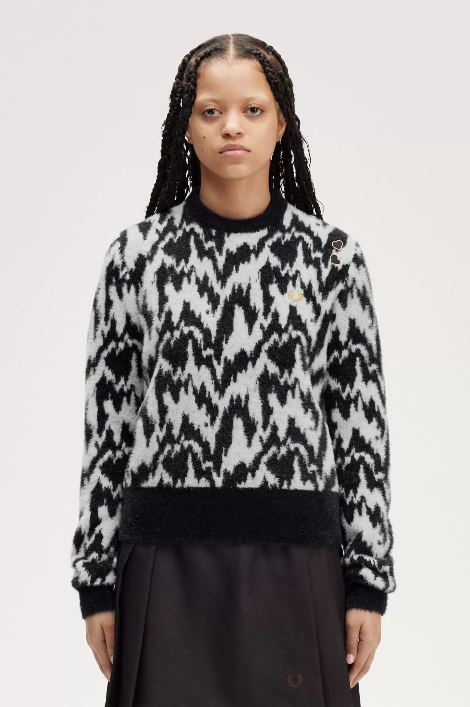 Knitwear^Fred Perry Jacquard-Pullover Mit Animal-Print Ecru