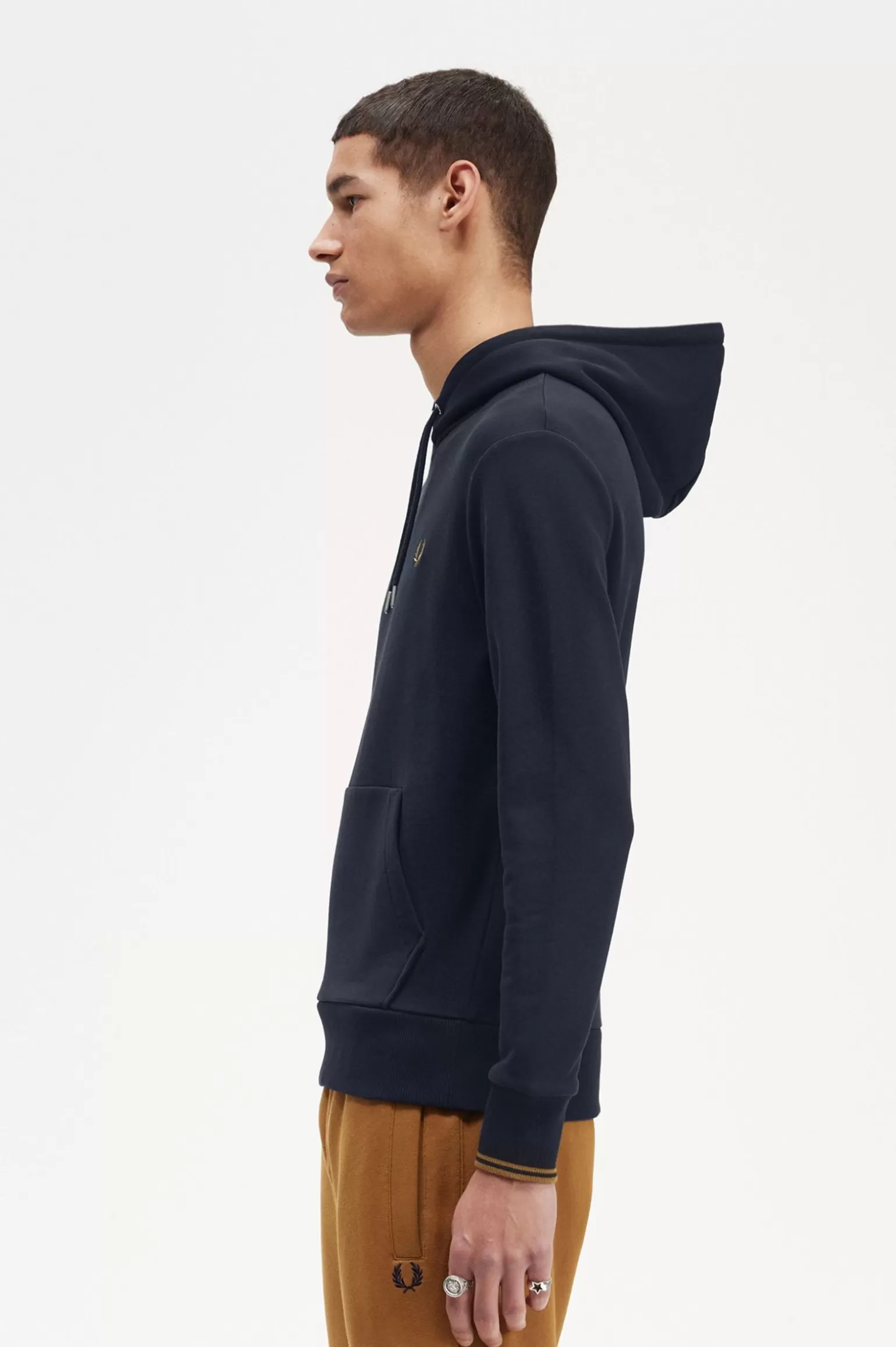 Sweatshirts^Fred Perry Kapuzensweatshirt Mit Streifen Marineblau / Dunkel Karamell