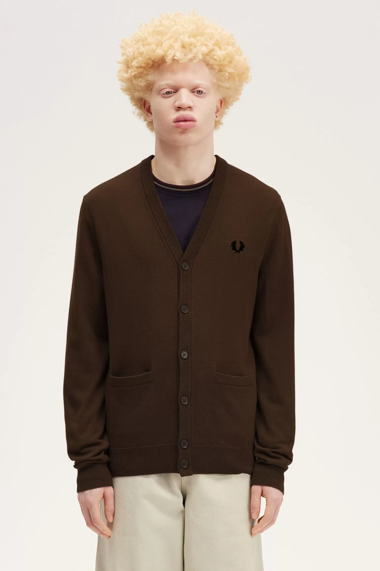 Knitwear^Fred Perry Klassischer Cardigan Gebrannter Tabak