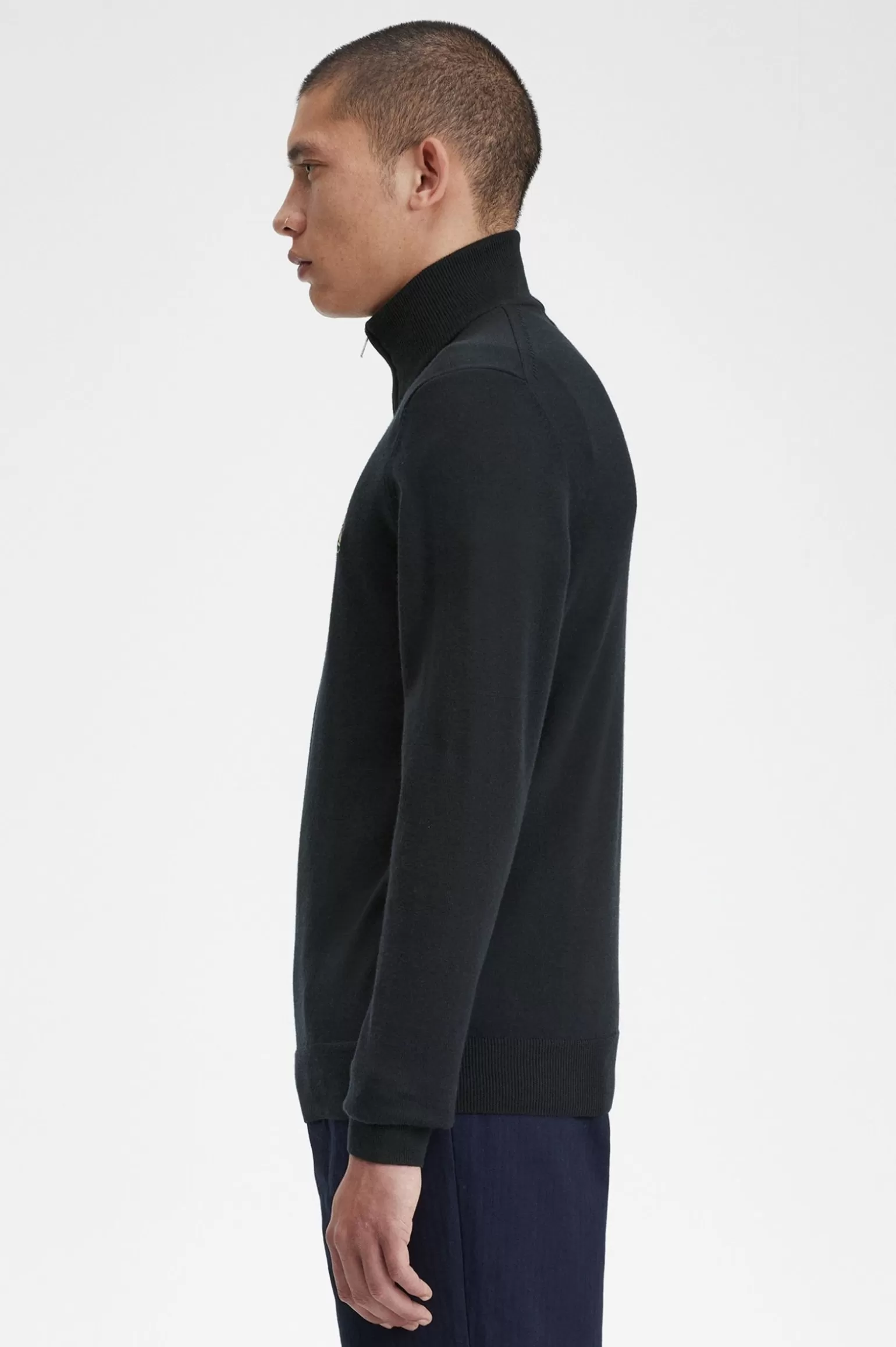 Knitwear^Fred Perry Klassischer Pullover Mit Halblangem Reißverschluss Schwarz