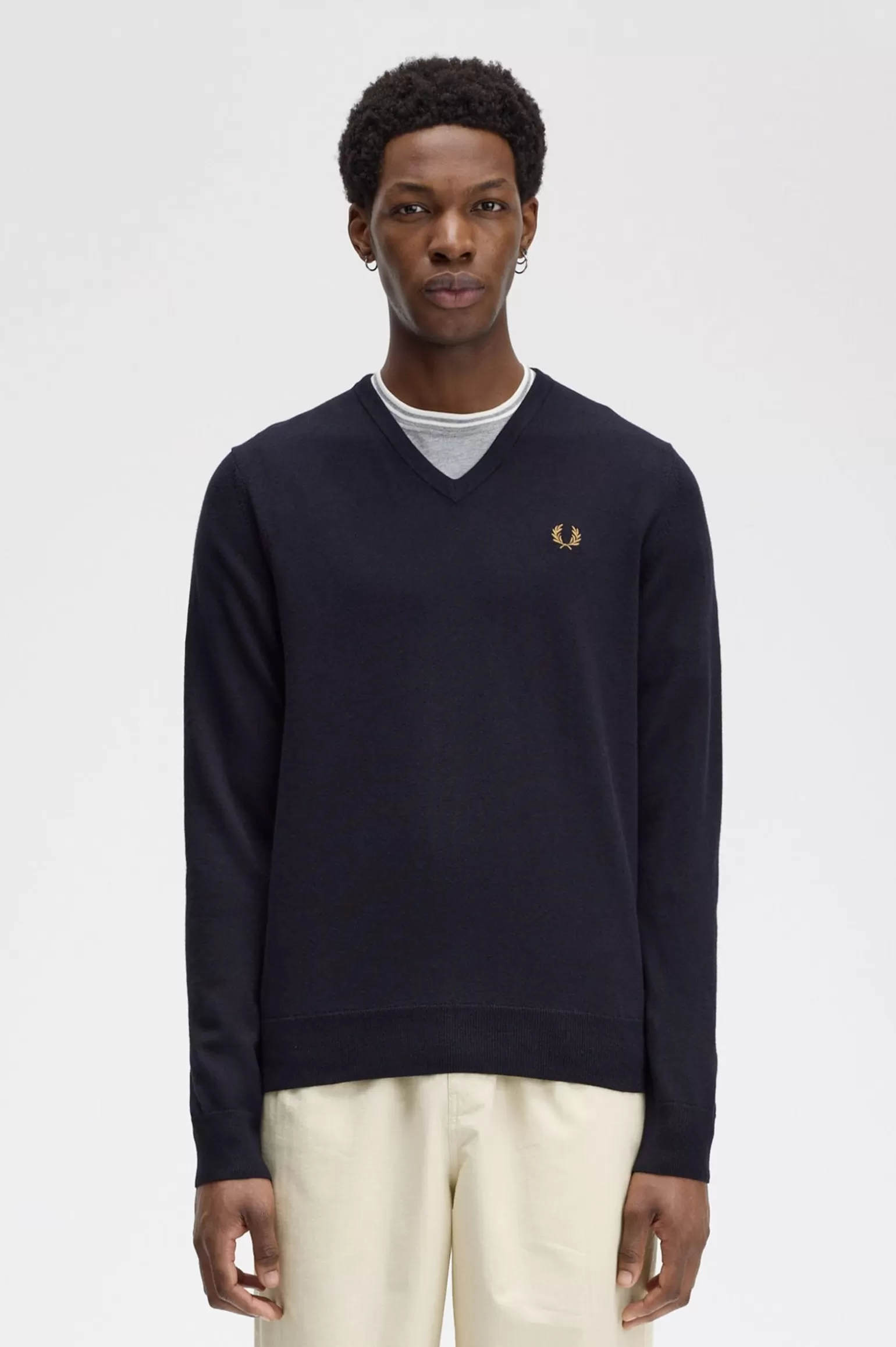 Knitwear^Fred Perry Klassischer V-Pullover Marineblau