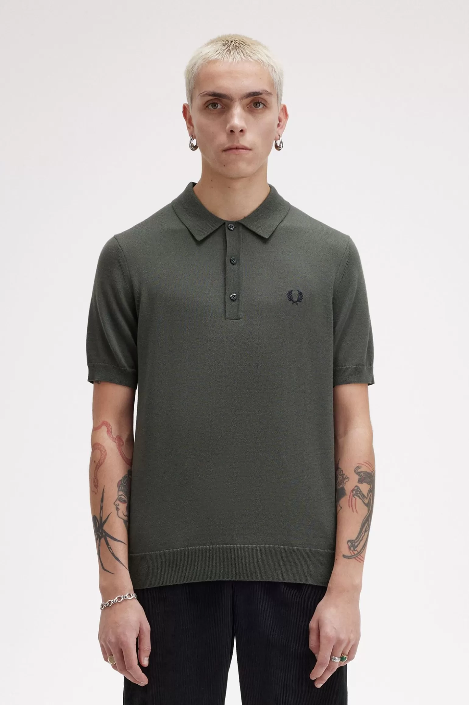 Knitwear^Fred Perry Klassisches Strickhemd Feldgrün