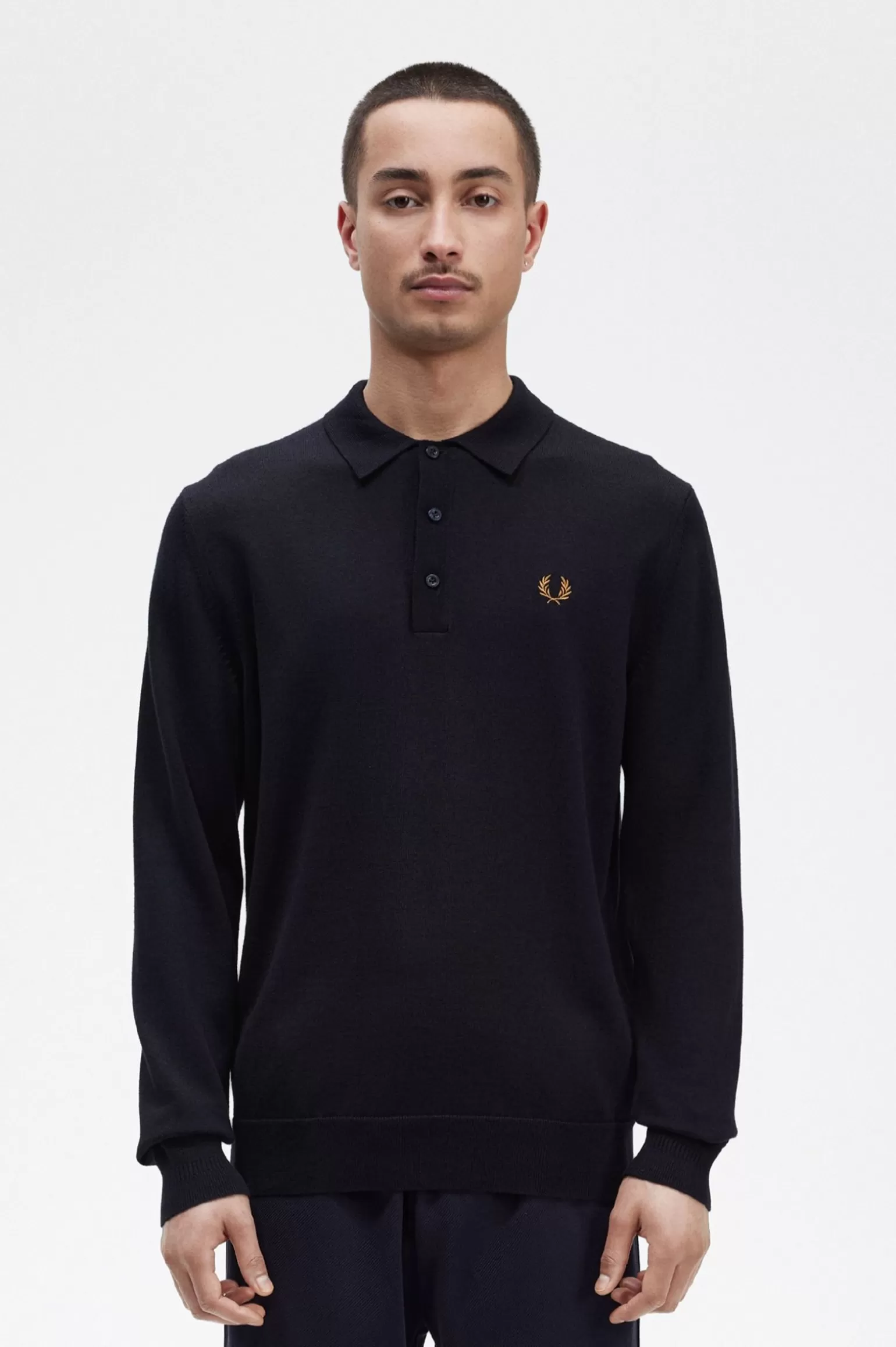 Poloshirts | Knitwear^Fred Perry Langärmeliges Strickhemd Marineblau