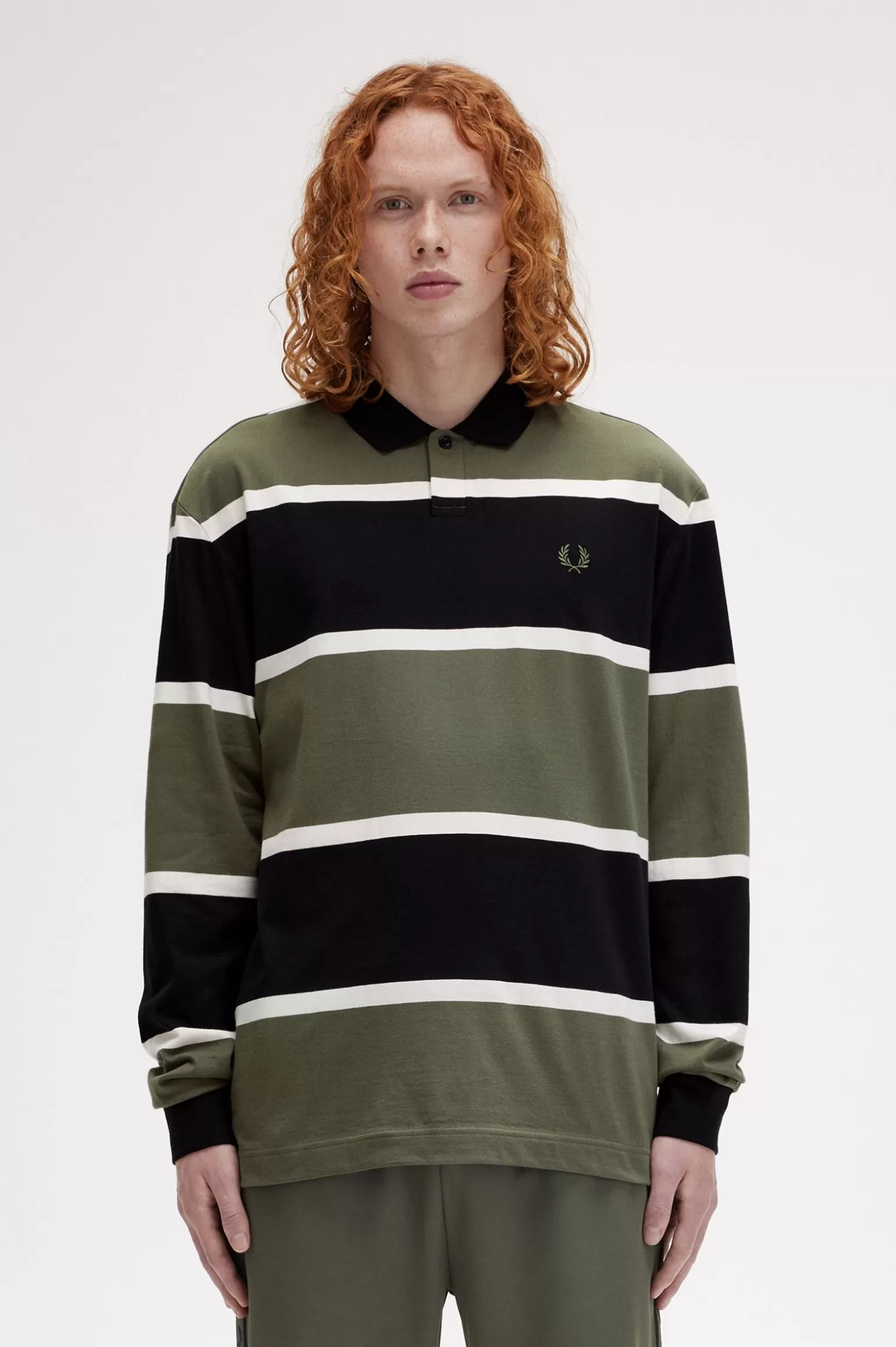 Poloshirts^Fred Perry Langärmliges Poloshirt Mit Streifen Lorbeerkranzgrün