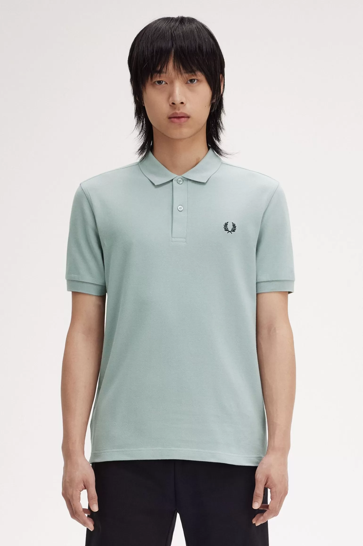 Poloshirts^Fred Perry M6000 Silberblau / Schwarz