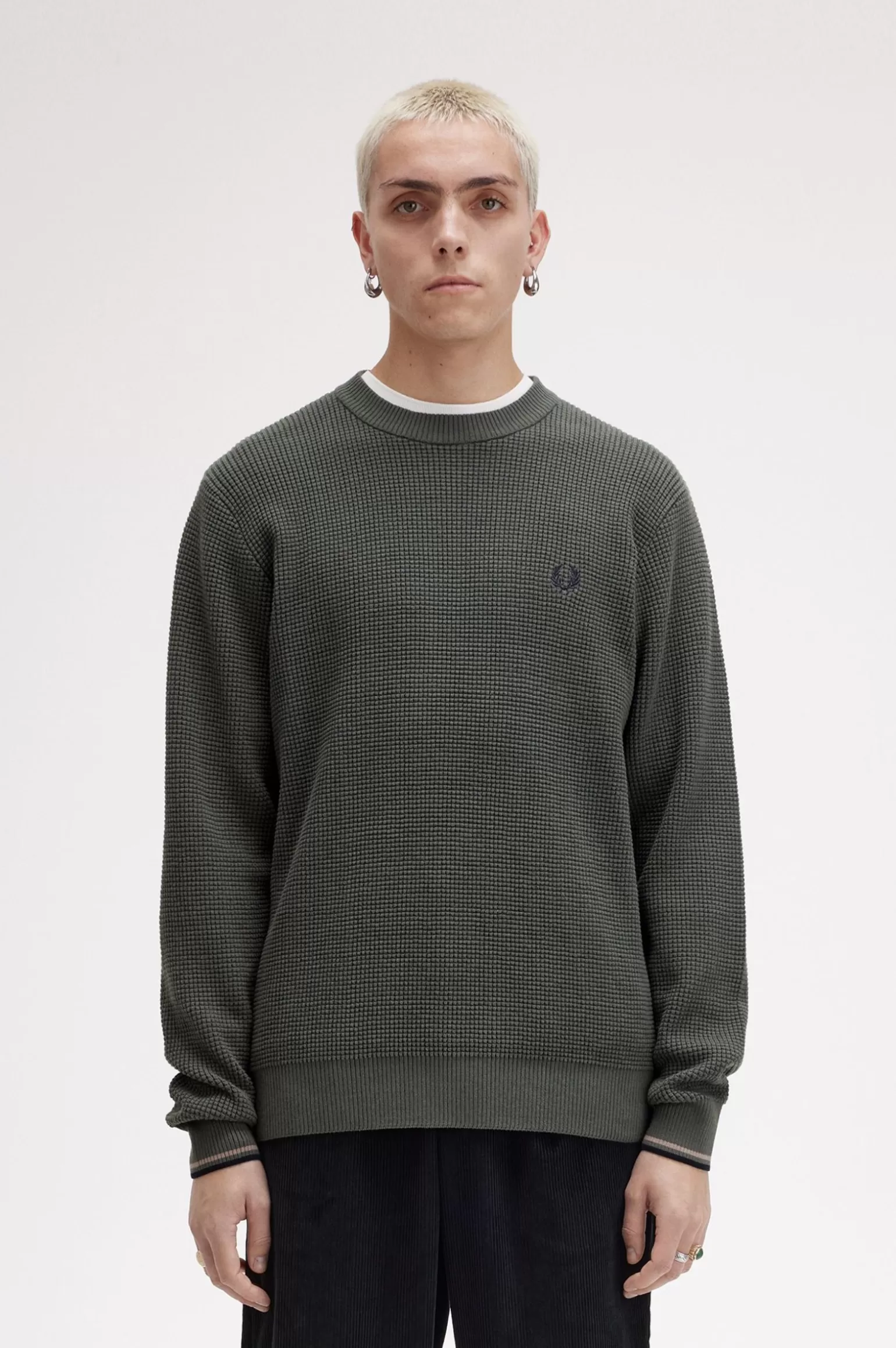 Knitwear^Fred Perry Pullover Mit Waffelstruktur Feldgrün