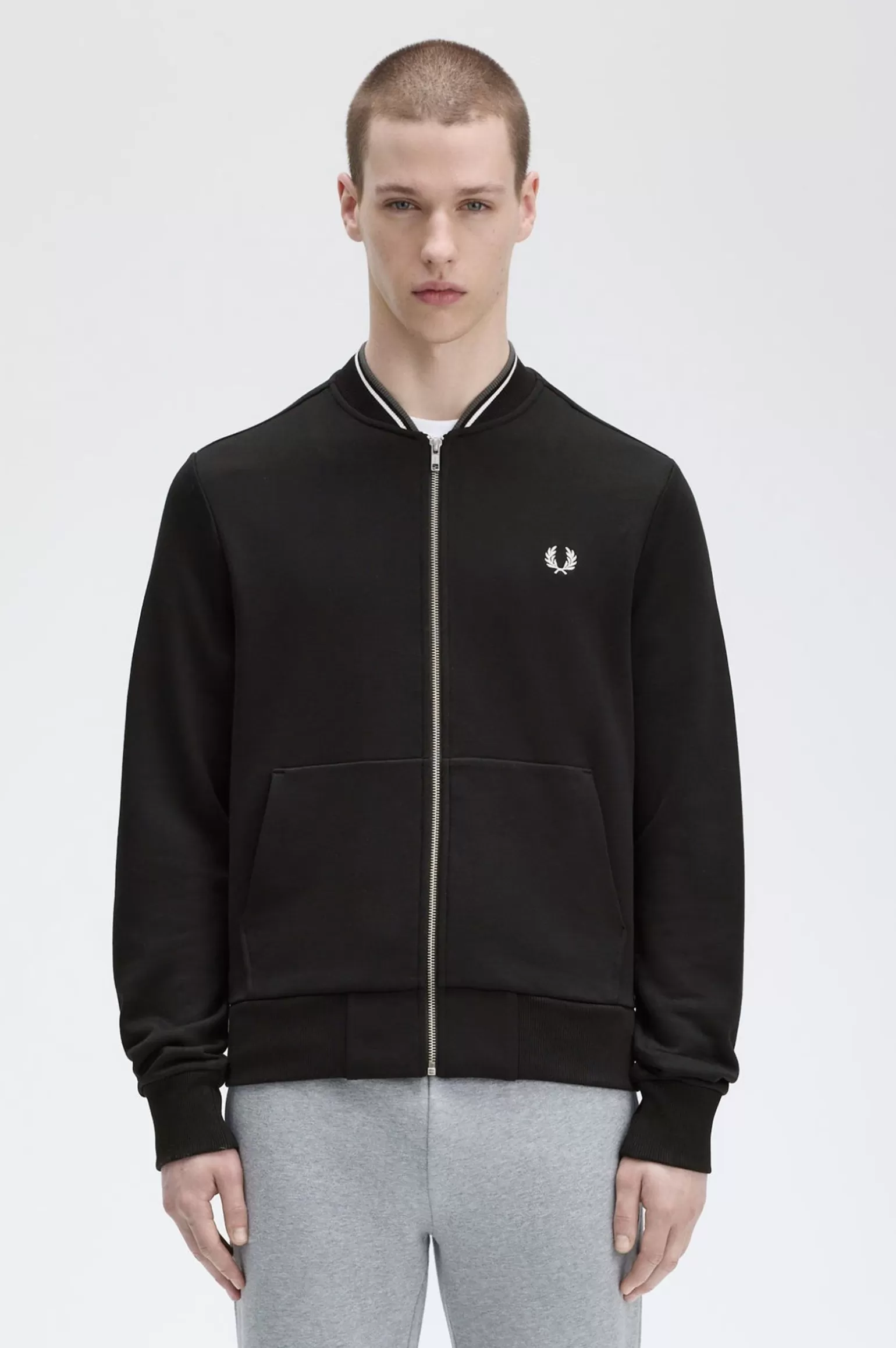 Sweatshirts^Fred Perry Reißverschlussjacke Schwarz