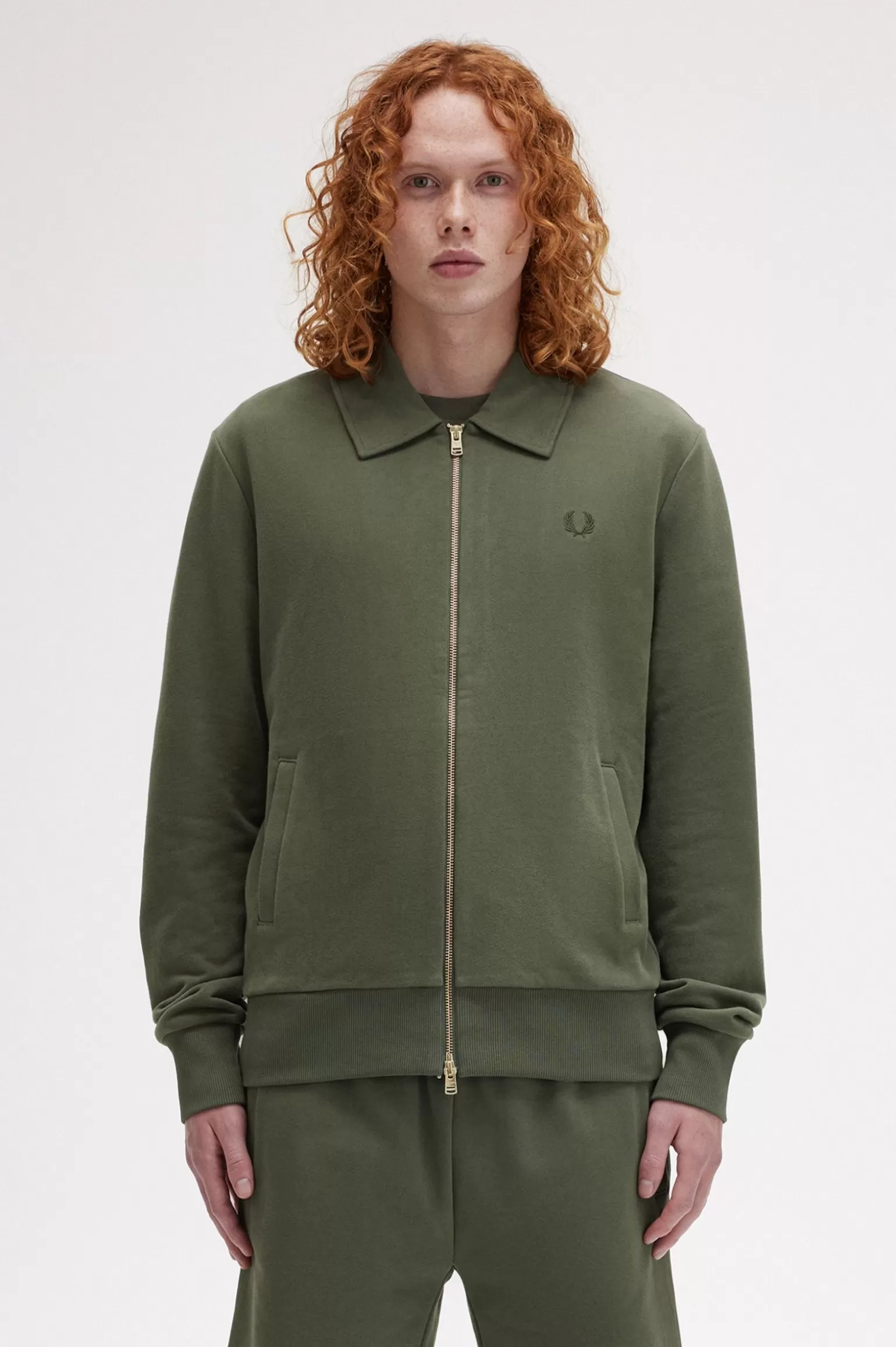 Sweatshirts^Fred Perry Reißverschlussjacke Lorbeerkranzgrün