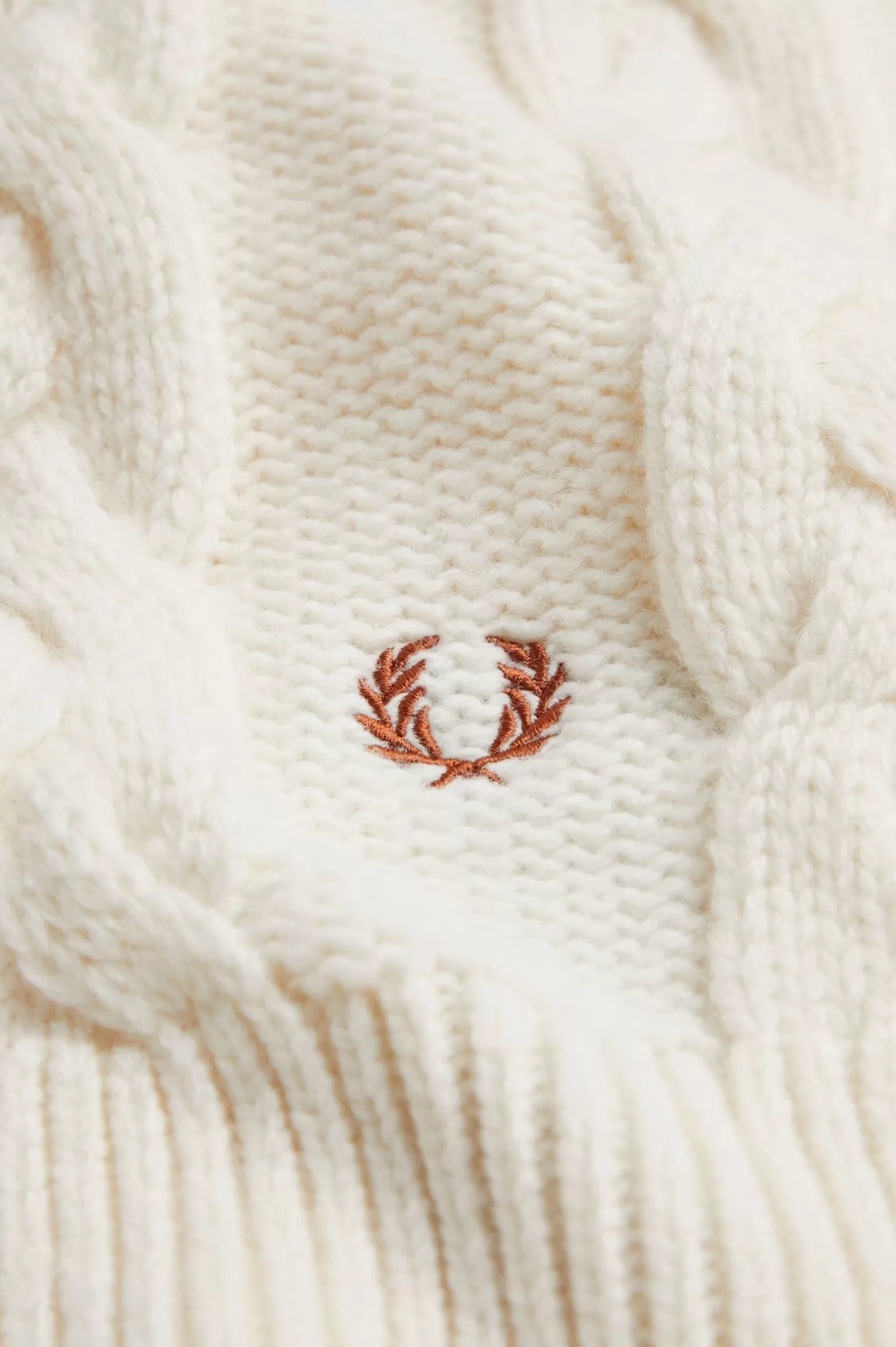 Accessoires | Accessoires^Fred Perry Strickschal Mit Zopfmuster Aus Lammwolle Ecru