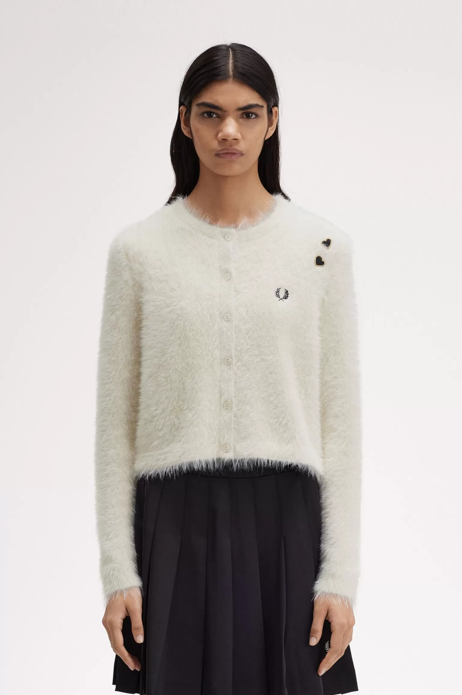 Knitwear^Fred Perry Strukturierter Cardigan Mit Knopfleiste Ecru