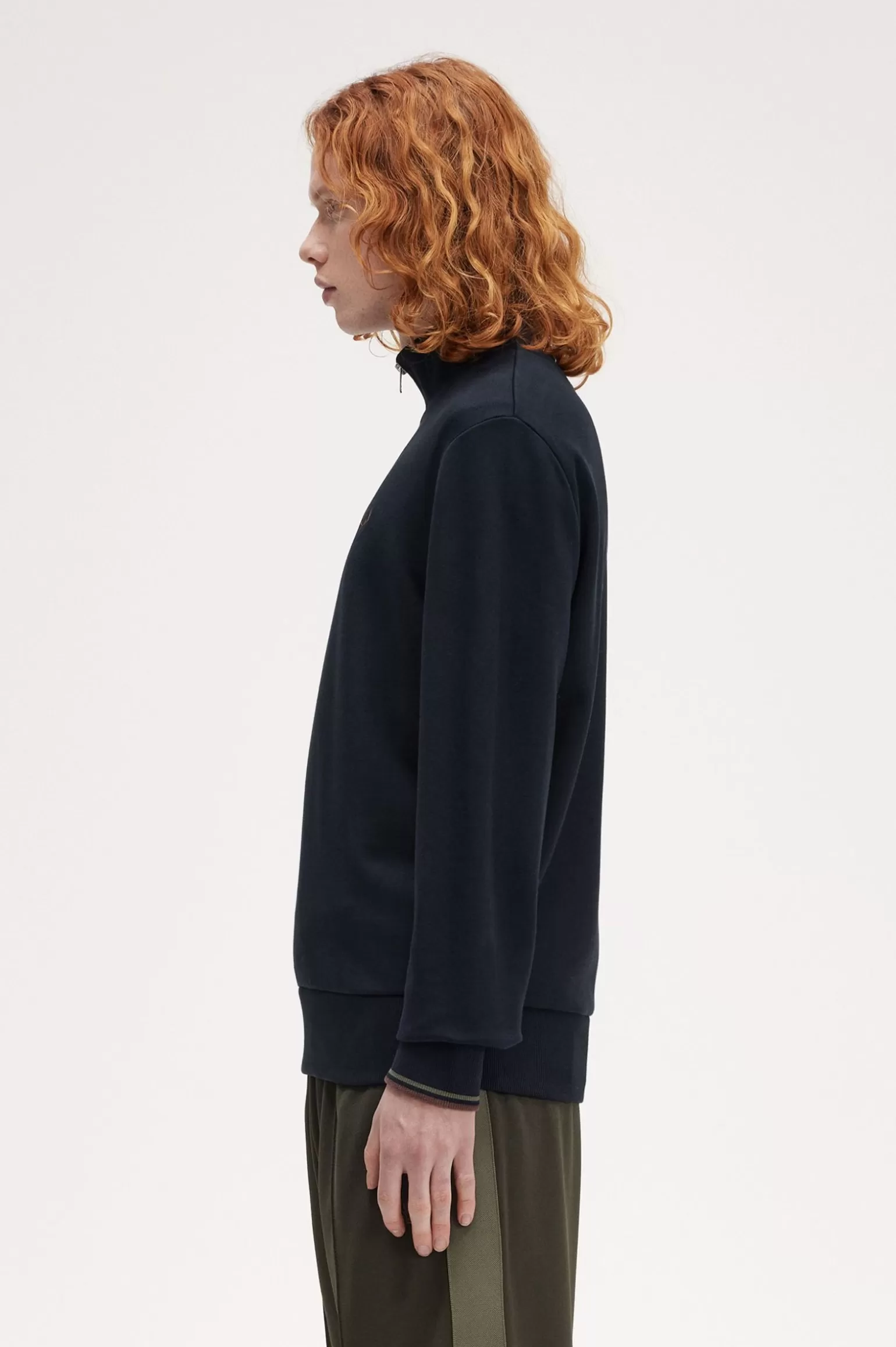 Sweatshirts^Fred Perry Sweatshirt Mit 1/2-Reißverschluss Marineblau / Lorbeerkranzgrün / Carrington Brick