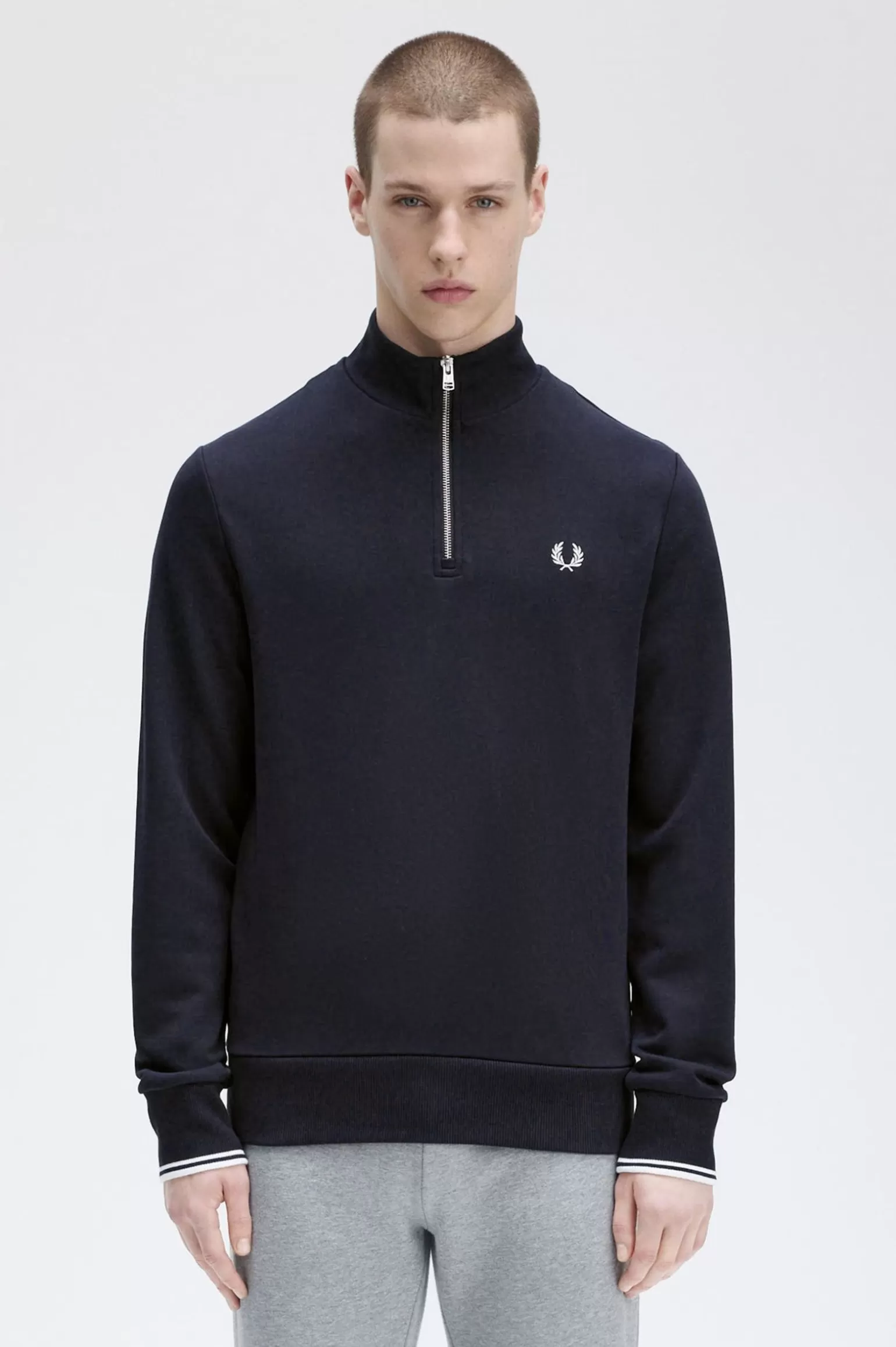 Sweatshirts^Fred Perry Sweatshirt Mit Halblangem Reißverschluss Marineblau