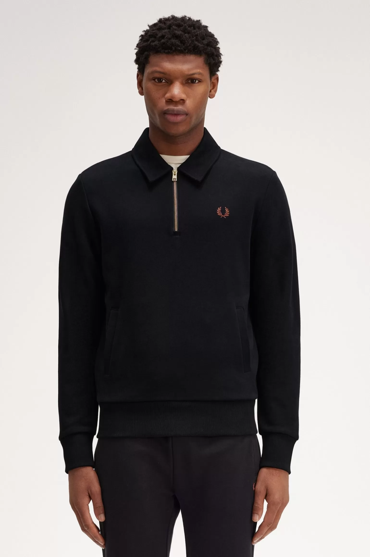 Sweatshirts^Fred Perry Sweatshirt Mit Halblangem Reißverschluss Schwarz