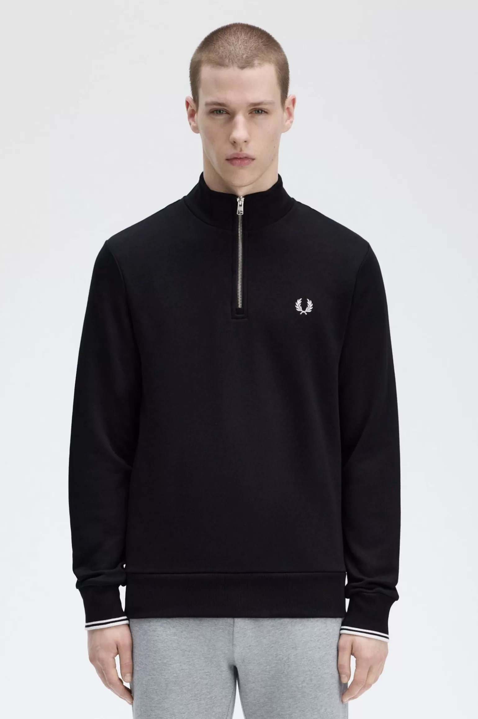 Sweatshirts | Trainingsanzüge^Fred Perry Sweatshirt Mit Halblangem Reißverschluss Schwarz