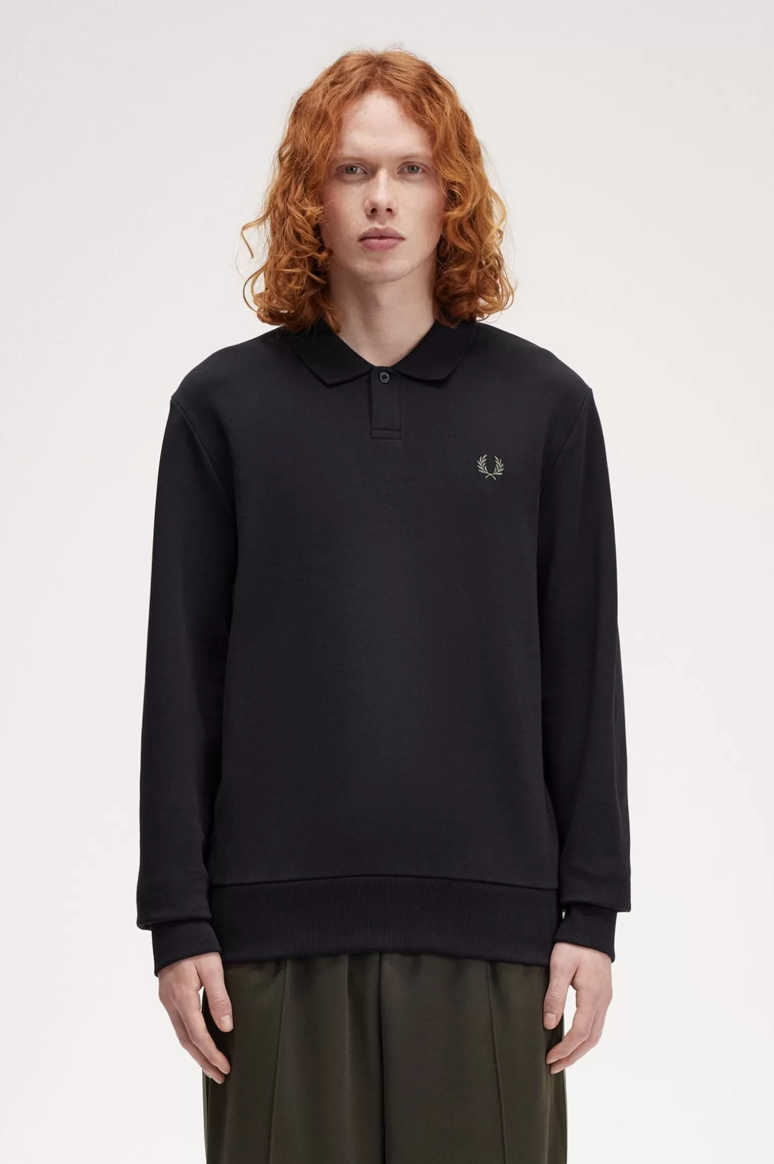 Sweatshirts^Fred Perry Sweatshirt Mit Kragen Schwarz