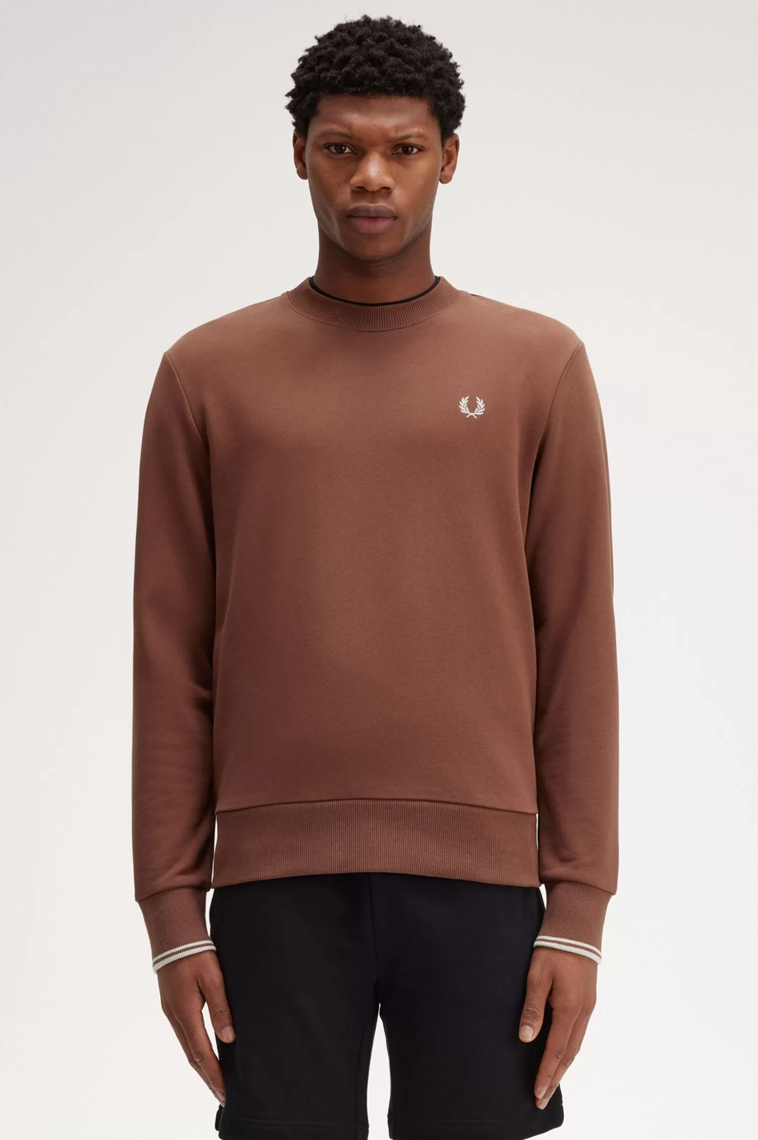 Sweatshirts^Fred Perry Sweatshirt Mit Rundhalsausschnitt Whiskybraun / Porridge Meliert