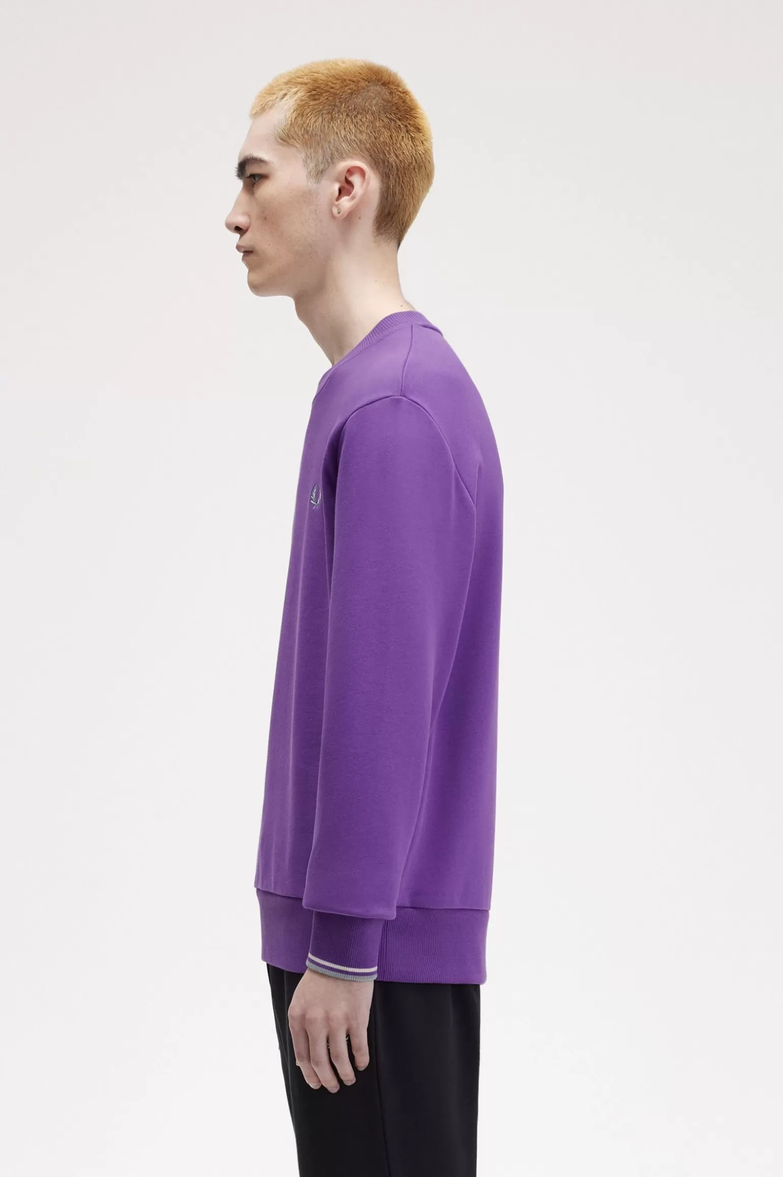 Sweatshirts^Fred Perry Sweatshirt Mit Rundhalsausschnitt Amethyst / Ecru / Silberblau