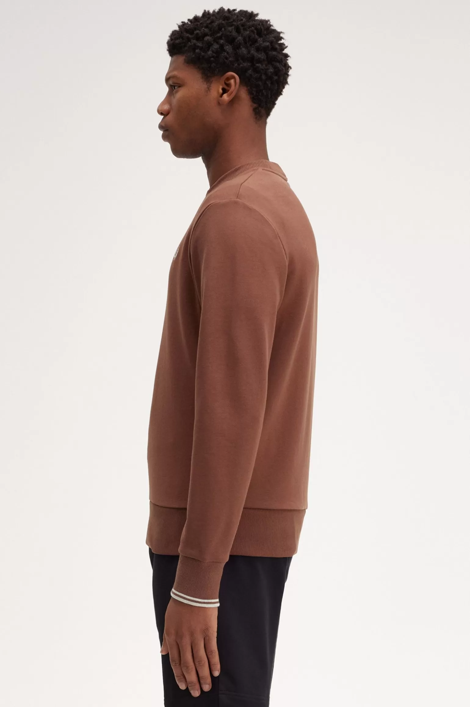 Sweatshirts^Fred Perry Sweatshirt Mit Rundhalsausschnitt Whiskybraun / Porridge Meliert