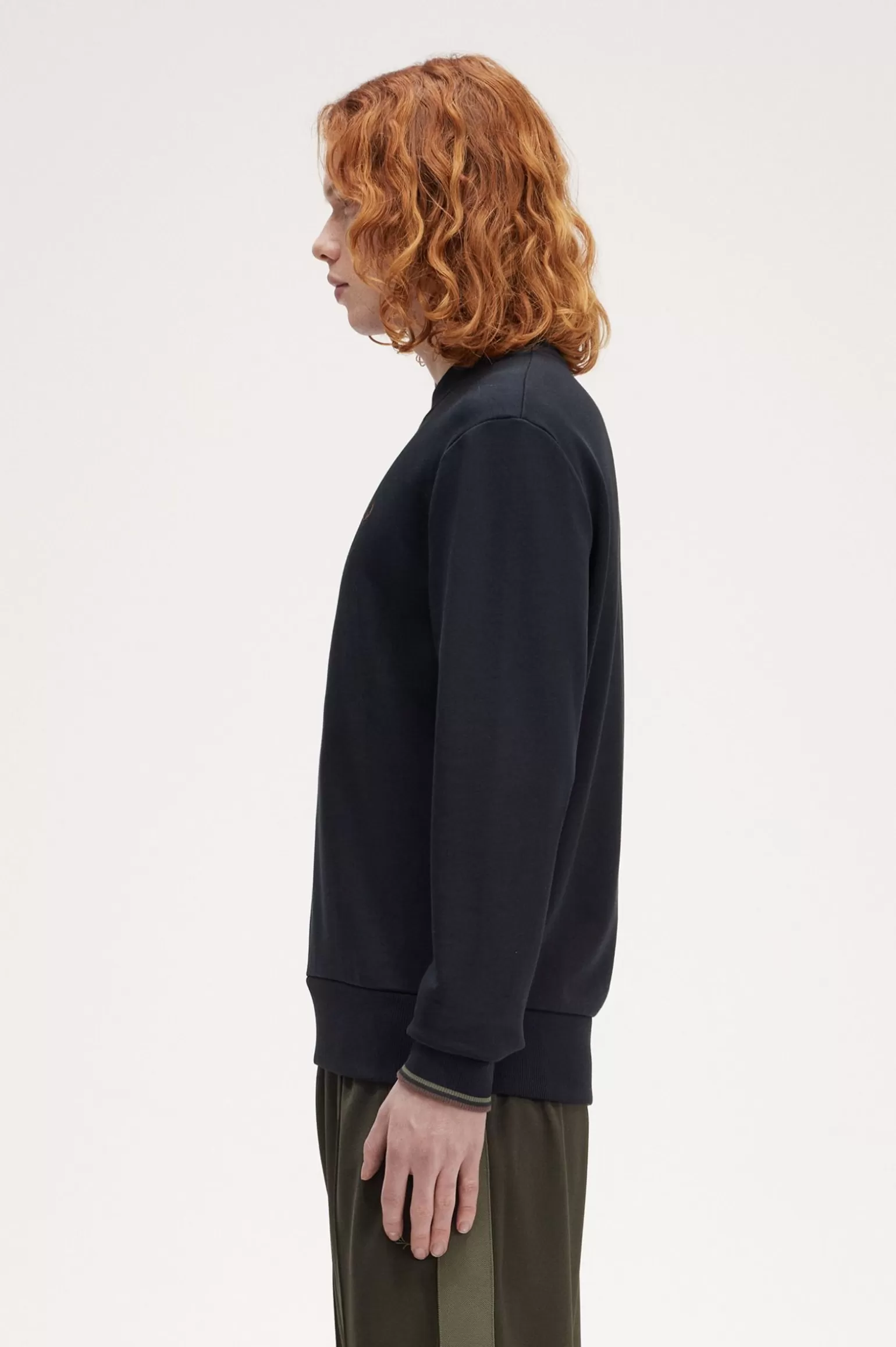 Sweatshirts^Fred Perry Sweatshirt Mit Rundhalsausschnitt Marineblau / Lorbeerkranzgrün / Carrington Brick