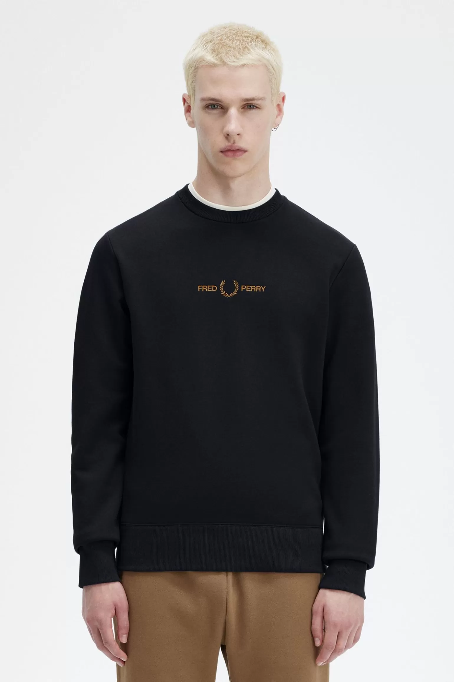 Sweatshirts^Fred Perry Sweatshirt Mit Stickerei Marineblau