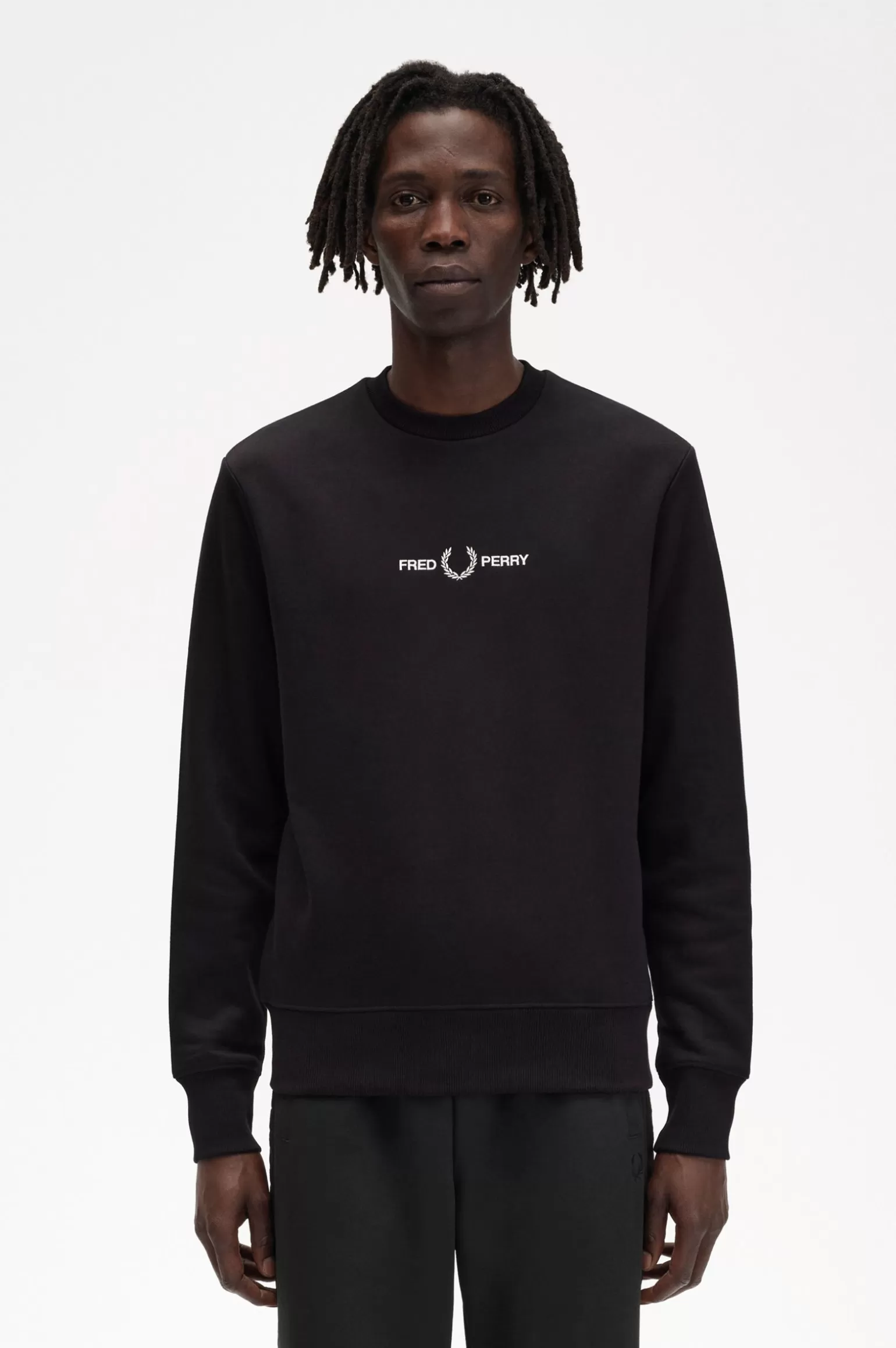 Sweatshirts^Fred Perry Sweatshirt Mit Stickerei Schwarz