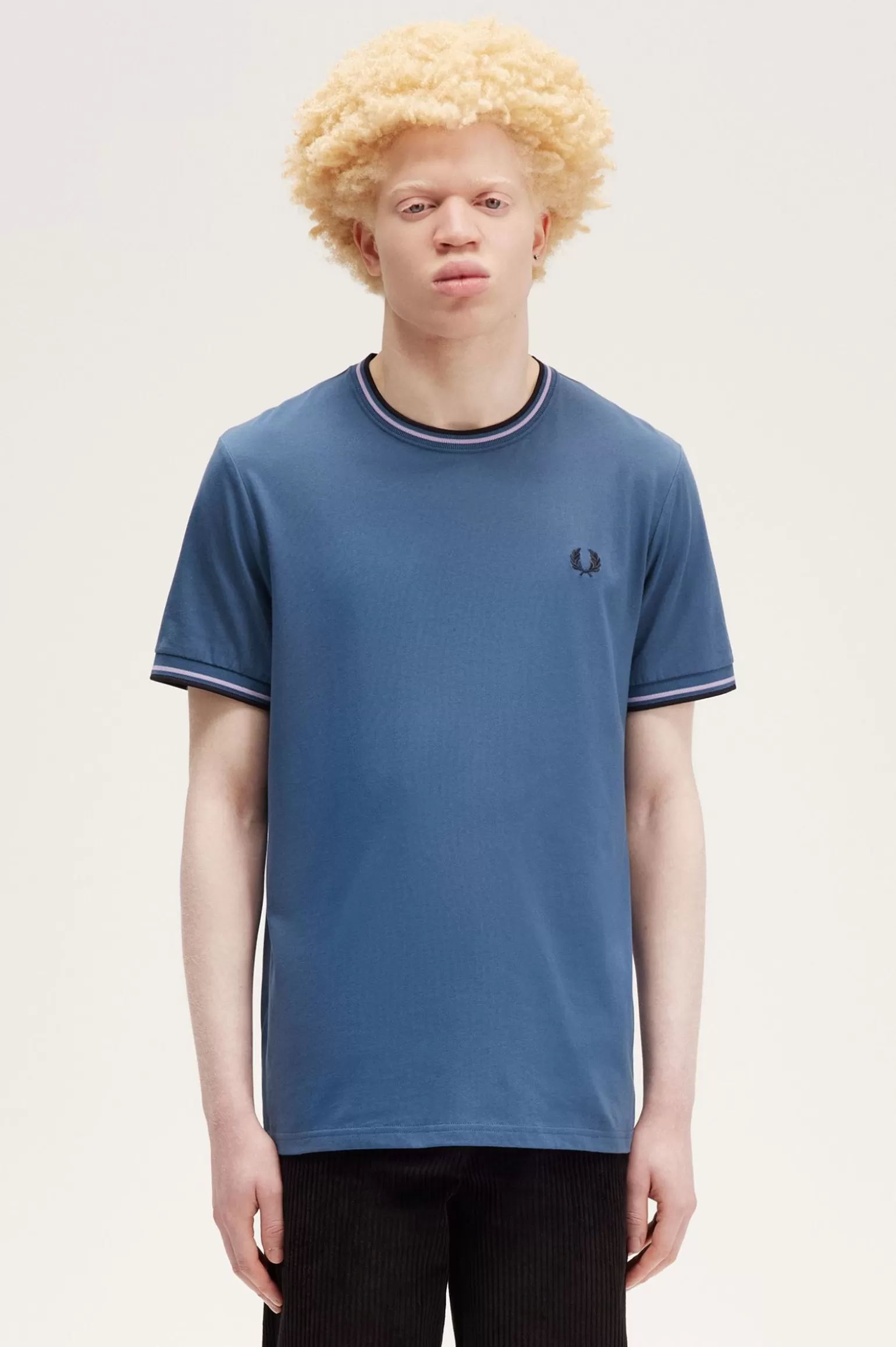 T-Shirts^Fred Perry T-Shirt Mit Doppelstreifen Mitternachtsblau / Ultraviolett / Marineblau