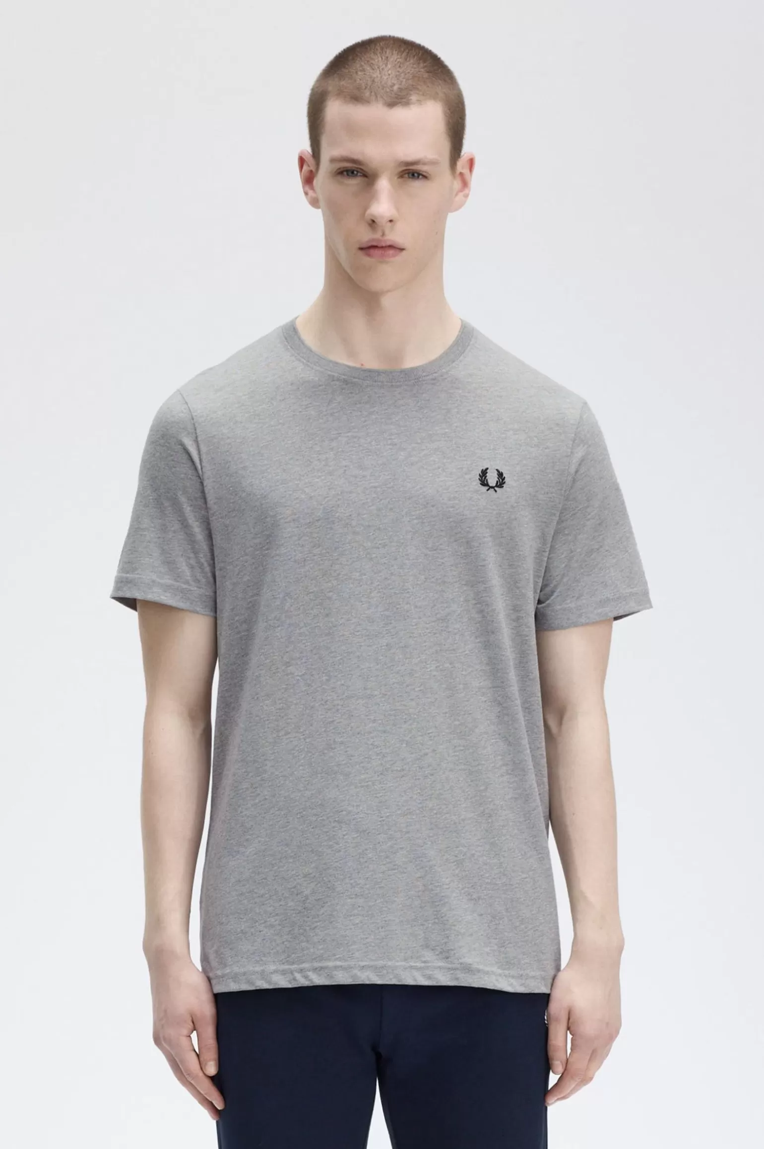 T-Shirts^Fred Perry T-Shirt Mit Rundhalsausschnitt Meliertes Stahlgrau